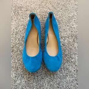J.Crew Made in Italy Turquoise Suede Ballet Flats Size 6
